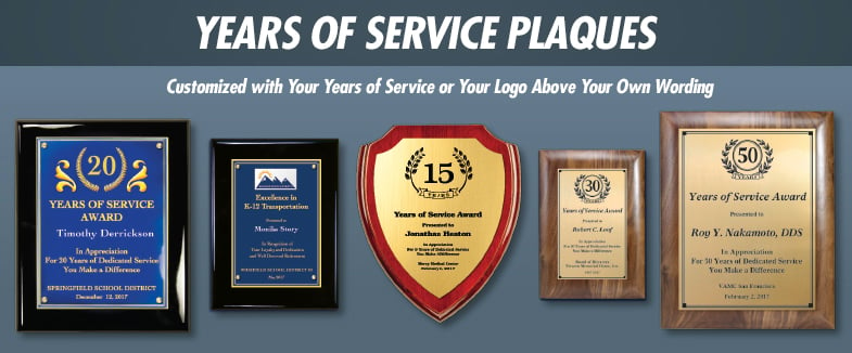 Present Years of Service Plaques - Brown Originals™ 